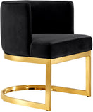 Gianna Velvet Dining Chair - Contemporary Retro Design with Plush Comfort and Stunning Gold Base