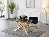 Gianna Velvet Dining Chair - Contemporary Retro Design with Plush Comfort and Stunning Gold Base