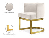 Gianna Velvet Dining Chair - Contemporary Retro Design with Plush Comfort and Stunning Gold Base
