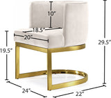 Gianna Velvet Dining Chair - Contemporary Retro Design with Plush Comfort and Stunning Gold Base