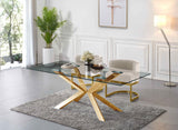 Gianna Velvet Dining Chair - Contemporary Retro Design with Plush Comfort and Stunning Gold Base