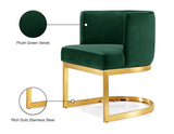 Gianna Velvet Dining Chair - Contemporary Retro Design with Plush Comfort and Stunning Gold Base