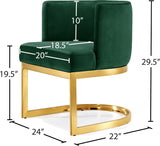 Gianna Velvet Dining Chair - Contemporary Retro Design with Plush Comfort and Stunning Gold Base