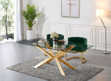 Gianna Velvet Dining Chair - Contemporary Retro Design with Plush Comfort and Stunning Gold Base
