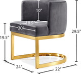 Gianna Velvet Dining Chair - Contemporary Retro Design with Plush Comfort and Stunning Gold Base