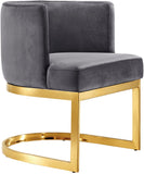 Gianna Velvet Dining Chair - Contemporary Retro Design with Plush Comfort and Stunning Gold Base