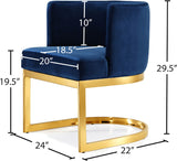 Gianna Velvet Dining Chair - Contemporary Retro Design with Plush Comfort and Stunning Gold Base