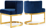 Gianna Velvet Dining Chair - Contemporary Retro Design with Plush Comfort and Stunning Gold Base