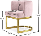 Gianna Velvet Dining Chair - Contemporary Retro Design with Plush Comfort and Stunning Gold Base