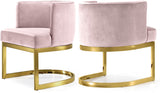 Gianna Velvet Dining Chair - Contemporary Retro Design with Plush Comfort and Stunning Gold Base