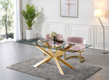 Gianna Velvet Dining Chair - Contemporary Retro Design with Plush Comfort and Stunning Gold Base