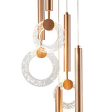 Glitter Rings Flush Chandelier // Bronze