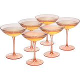 Colored Vintage Glass Coupes 12oz (6, Orange)
