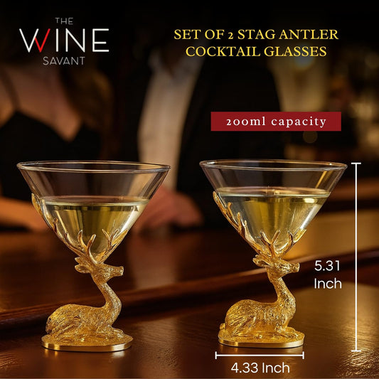 Stag Antler Cocktail Glasses Set of 2