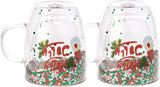 Set of 2 Holly Jolly Christmas Design Tumbler Mugs - 9.5 oz
