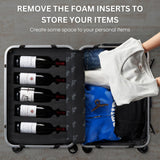 Wine Bottle Suitcase Aluminum | Holds 12 Standard 750 ML Bottles | Universal Airplane Luggage Case, TSA Approved Wheeled Bag For Professionals & Consumers, Gift For Wine Lovers, Connoisseurs (26 IN)