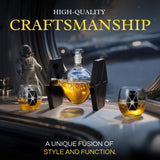 Dark Nova Interceptor Decanter Set | Handmade Glass | 17 Oz