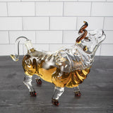 The Wine Savant Charging Bull Heads Up Animal Liquor Decanter