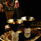 The Wine Savant Diamond Studded Martini Glasses Set of 2