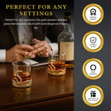 Snake Serpent Whiskey Glasses - 2 Glass Set Gold Design