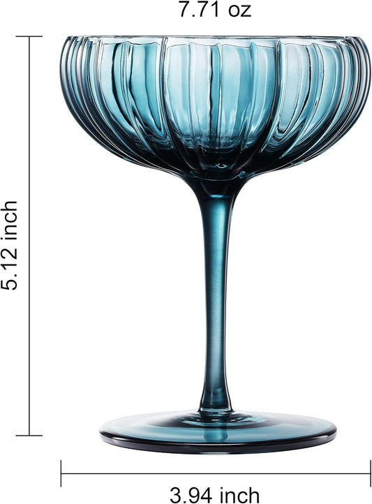 Khen Flower Modern Wavy Glass Coupes Martini
