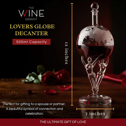 Love Crystal Decanter, For Wine & Whiskey The Wine Savant - 12" Tall
