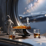 Galactic Command Cruiser Decanter Set | Handmade Glass | 17 Oz