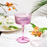 Art Deco Colored Crystal Coupe Glass | Set of 6 | Large 9.6oz