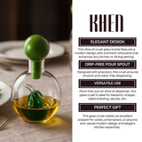 Olive Oil Dispenser Bottle 10oz Glass Cruet with Glass Olive