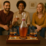 The Wine Savant Bowling Decanter, Sports Themed Whiskey Gift Set Glass Liquor Display Drinkware Bar Accessory - Clear