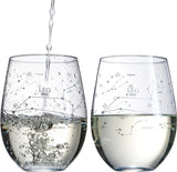 Set of 2 Zodiac Sign Wine Glasses with 2 Wooden Coasters (Leo)
