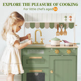 ROBUD Wooden  Kids Play Kitchen Set - Olivia Green