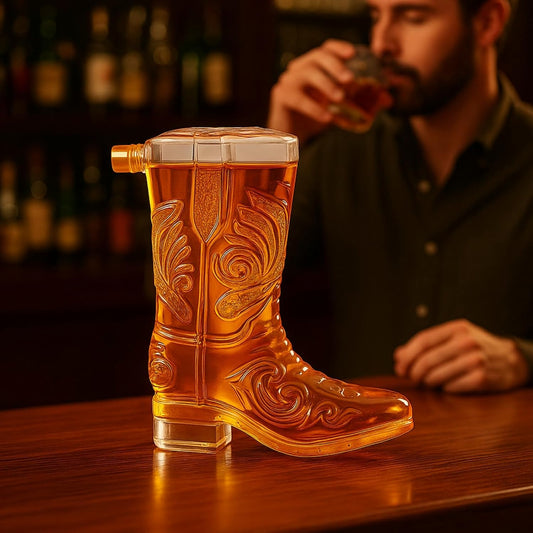 Western Cowboy Boot Whiskey Decanter 27oz