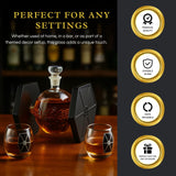 Dark Nova Interceptor Decanter Set | Handmade Glass | 17 Oz