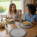Melange Gray & White Braided Cotton Placemat set of 6