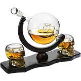 Skull Decanter Set With 2 Skull Shot Glasses