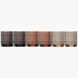 Hobnail Drinking Glasses, Venus Colors Beaded Tumbler | Set of 6