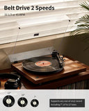 Angels Horn H002BT-OR Exceptional Quality Vintage Wooden Turntable  Bluetooth Vinyl Player