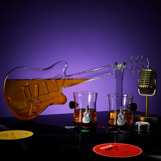 Electric Guitar Whiskey & Wine Decanter with 2 Pick