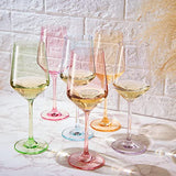 Make Your Own Set Wine Glass SINGLE, Muted Blue Colored Large 12 oz Glass, Unique Italian Style Tall for White & Red Wine, Mothers Day Gift, Set of 1 Beautiful Glassware (Midnight Blue)