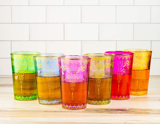 Moroccan Glasses Artisan Hand-Made, 170 ml (6 Colors)