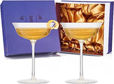 Vintage Crystal Coupe Glasses, Set of 2 (8 OZ)
