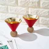 The Wine Savant Diamond Studded Martini Glasses Set of 2