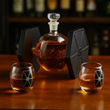 Dark Nova Interceptor Decanter Set | Handmade Glass | 17 Oz