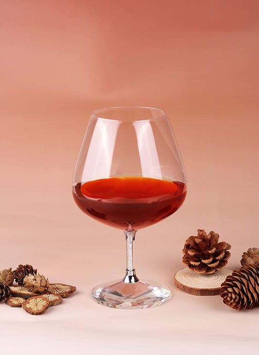Diamond Brandy Snifters Whiskey Glasses Set of 2