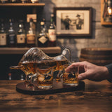 Western Cowboy & El Matador Bull Whiskey Decanter Set