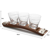 Glass & Coaster & with 3 Whiskey Glasses Slot to Hold
