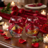 Artisanal Hand Painted Stemless Wine Glasses