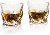 Whiskey Stones Gift Set, 2 Twisted Glasses