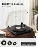 Angels Horn H002BT-BK Exceptional Quality Vintage Wooden Bluetooth Turntable Vinyl Player
